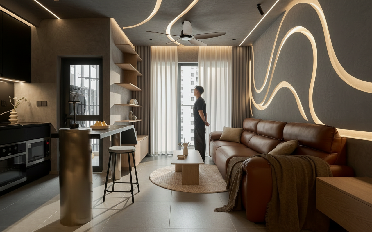 84m² 아파트에 '동굴' 스타일을 재현하다