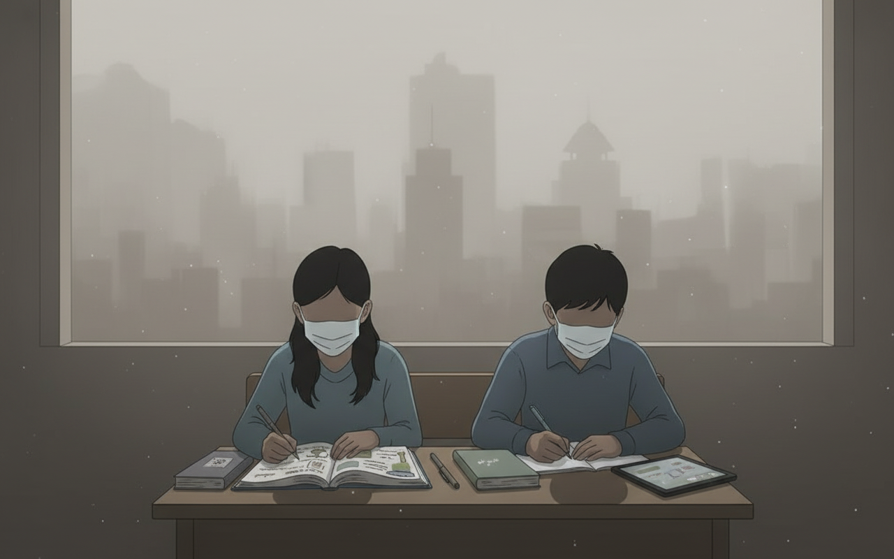 뉴델리, 어린이 온라인 학습 지시… 대기 오염 심각