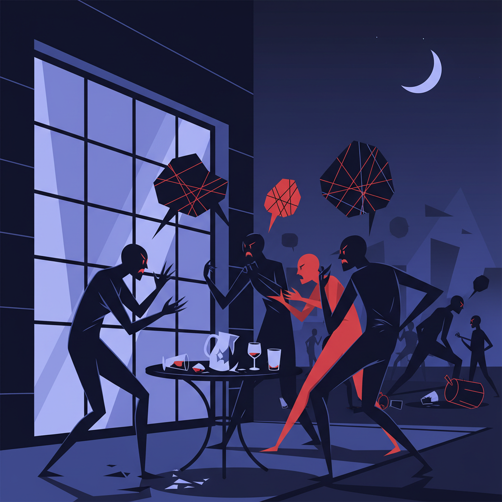 술집에서의 추격전, 여러 명 중상