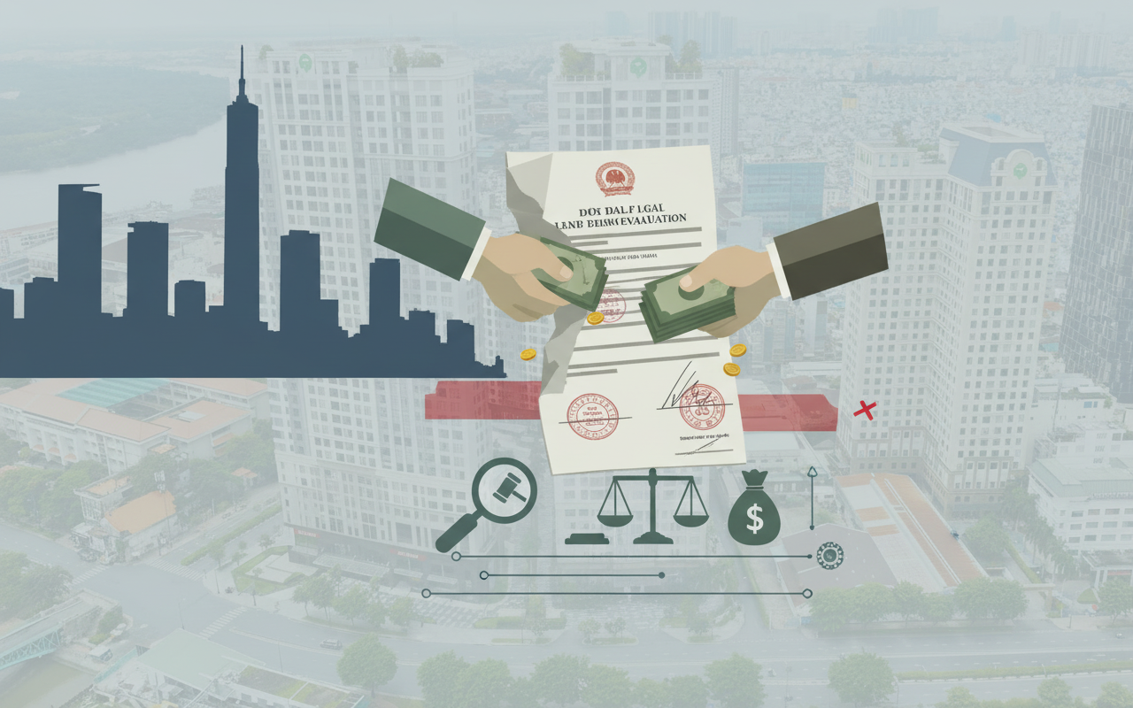 베트남 땅 투기 사건, 부정 행위로 542억 손실