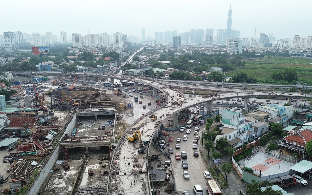 호치민시 최대 교차로, 6개월 지연