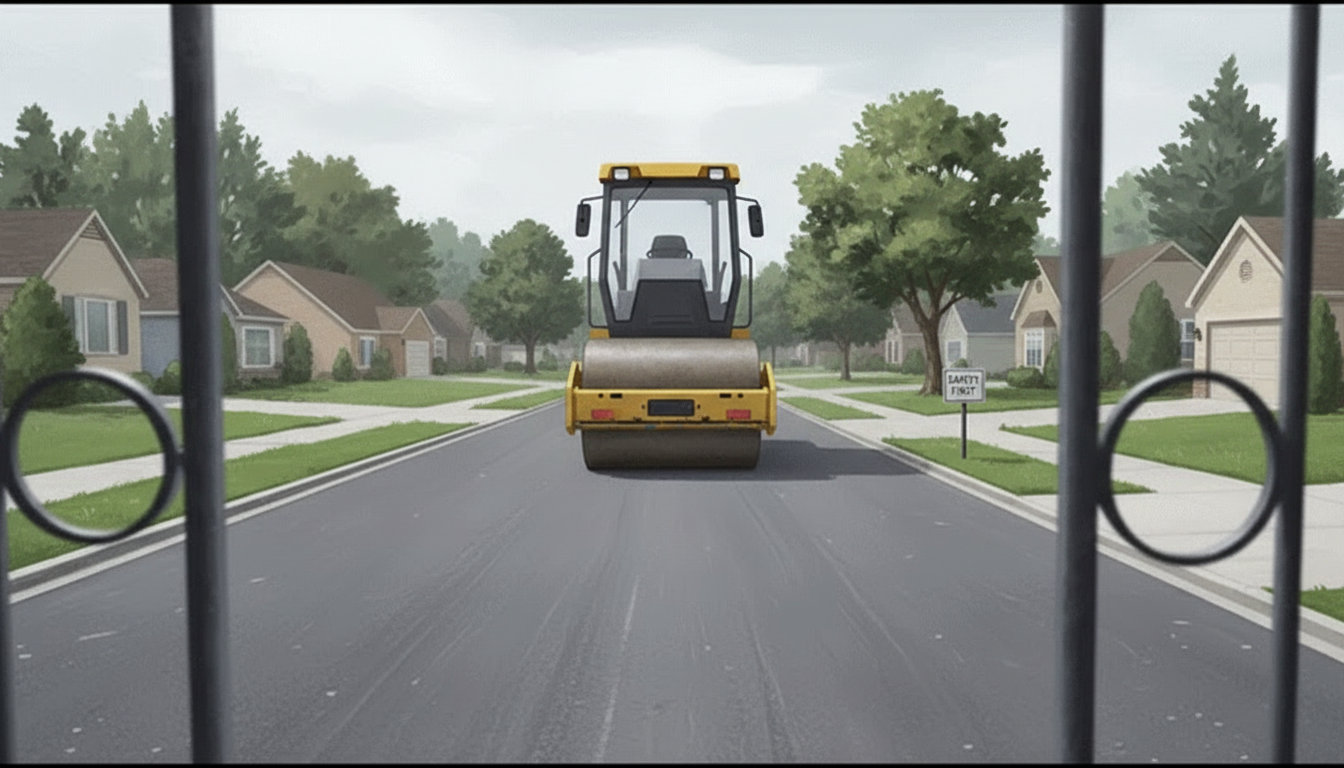 도로에서 사람을 치운 롤러사고 발생