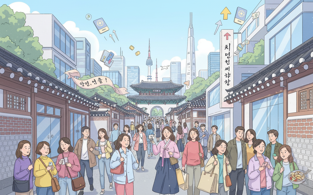 중국 관광객이 선택한 저렴한 새로운 여행지, 한국