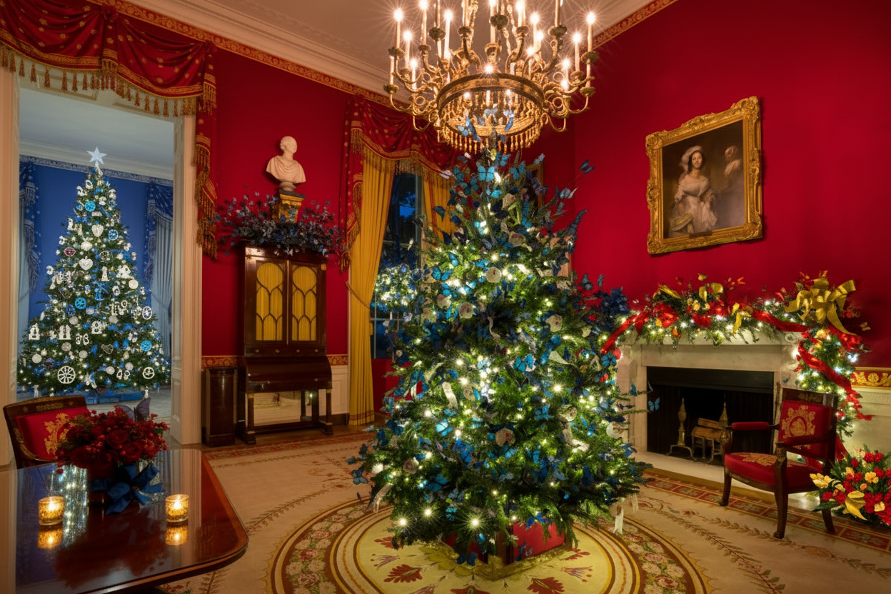 백악관, 크리스마스 테마로 관광객 맞이 준비 완료