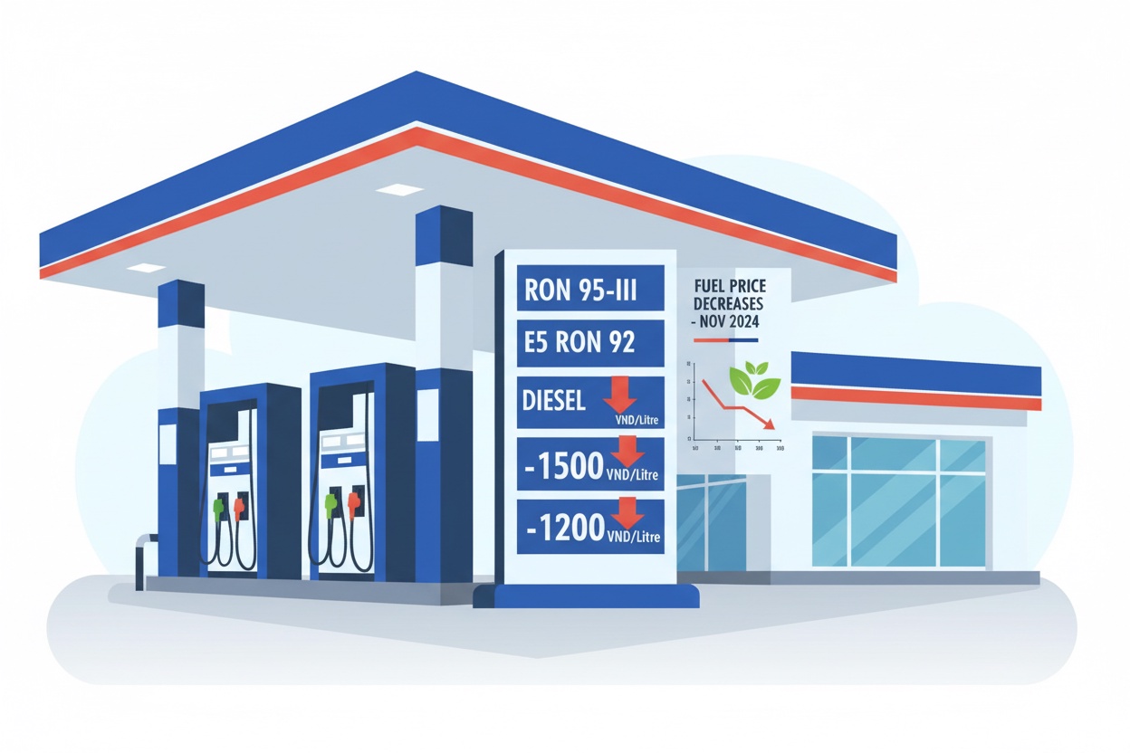 휘발유 가격 20,000동 아래로 하락