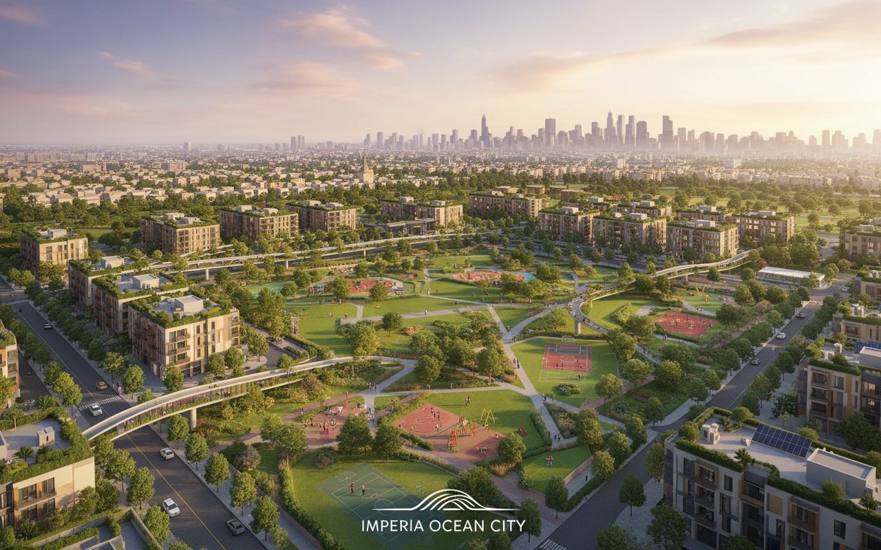 더 파크랜드, 17헥타르의 녹지와 수면 공간 보유