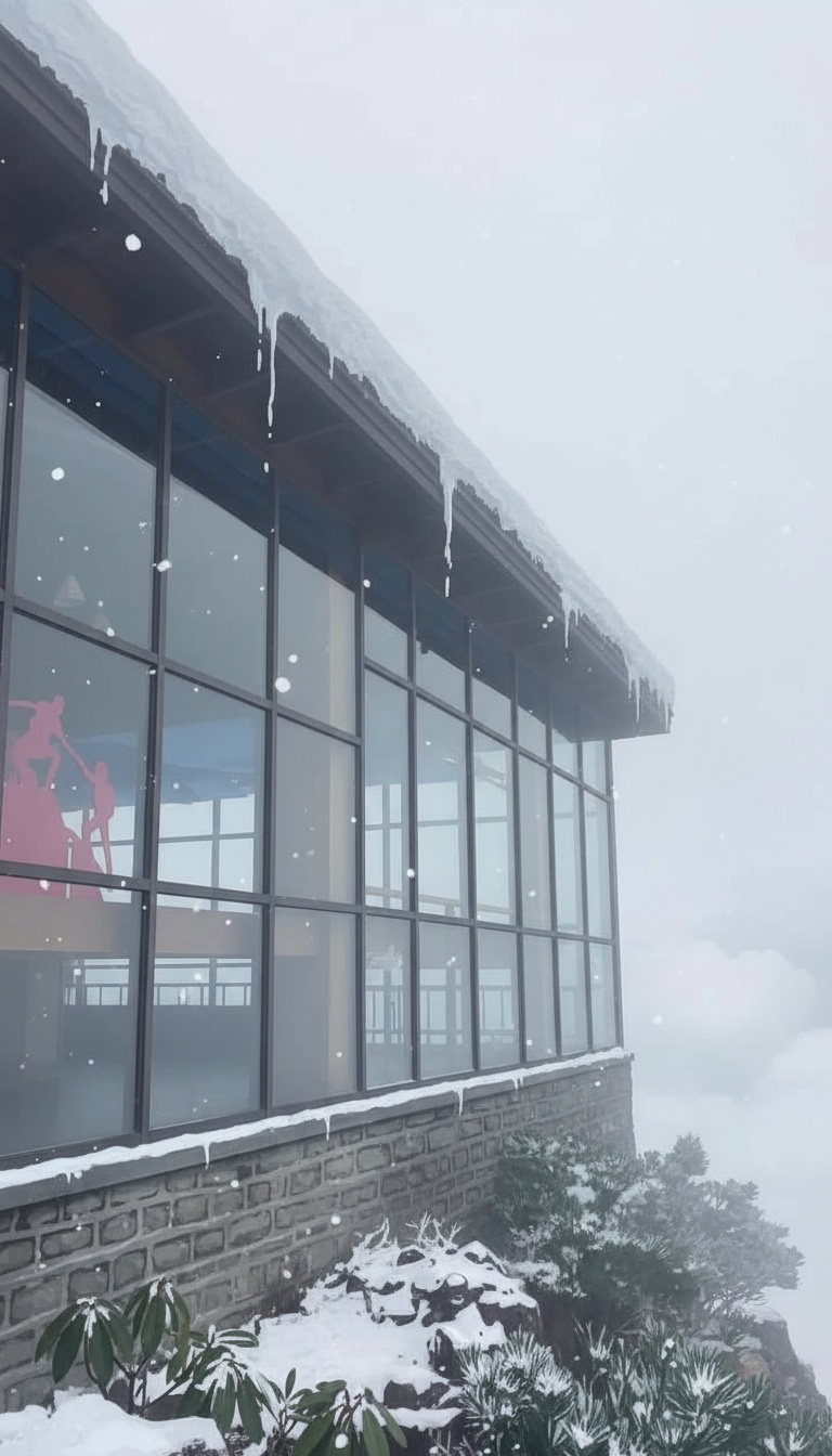 팬시판 산 정상에 가벼운 눈이 내리다