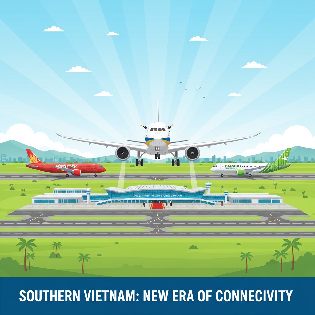롱탄 공항, 첫 번째 승객 항공편 3편 도착