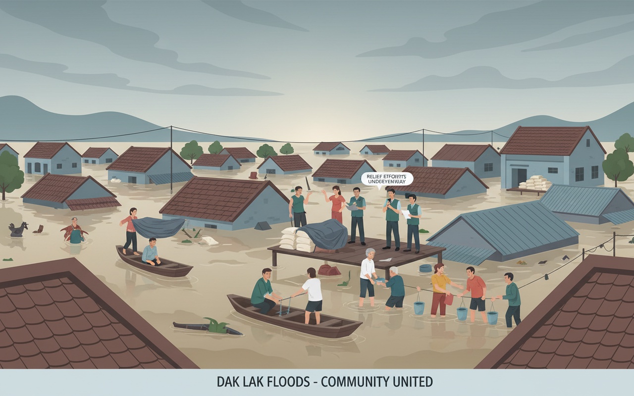 다크락에서의 역사적인 홍수로 113명 사망