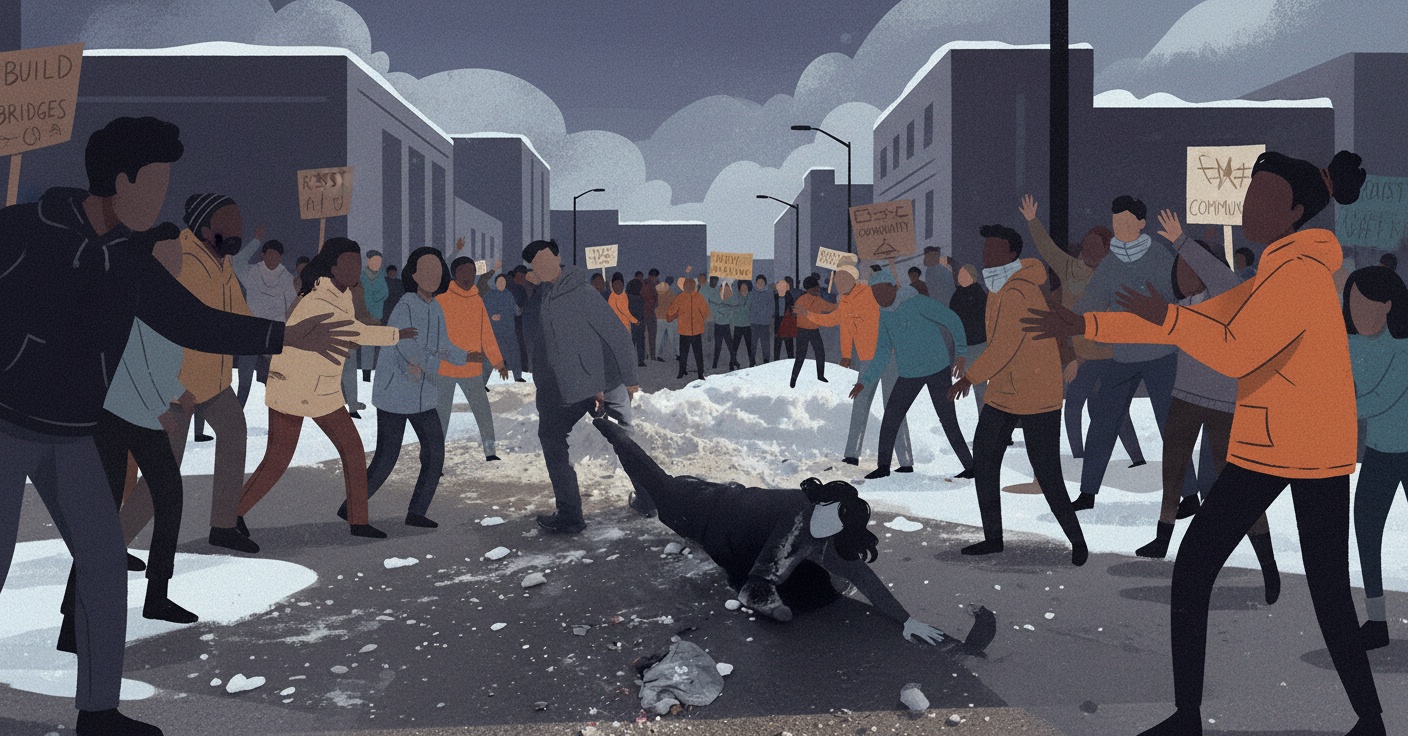 ICE 요원, 여성 끌고 가며 비난 받아