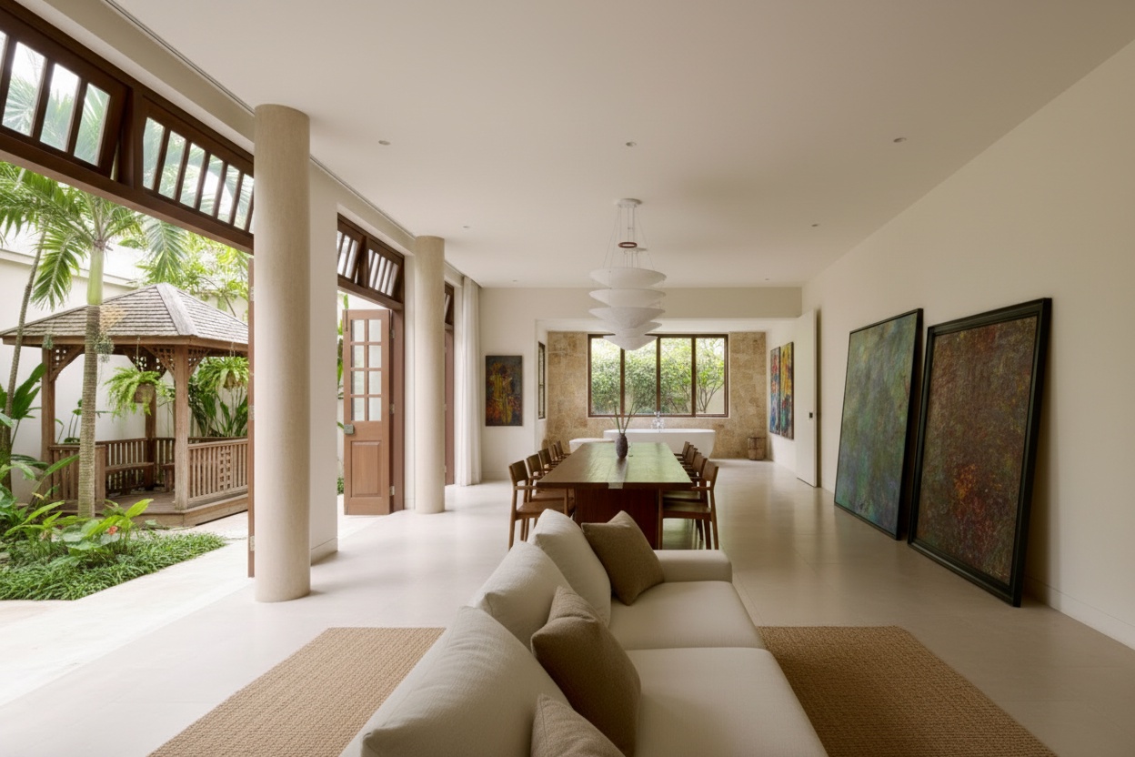 방콕에 위치한 450㎡ 규모의 빌라, 도시 속 '정적' 공간 창출