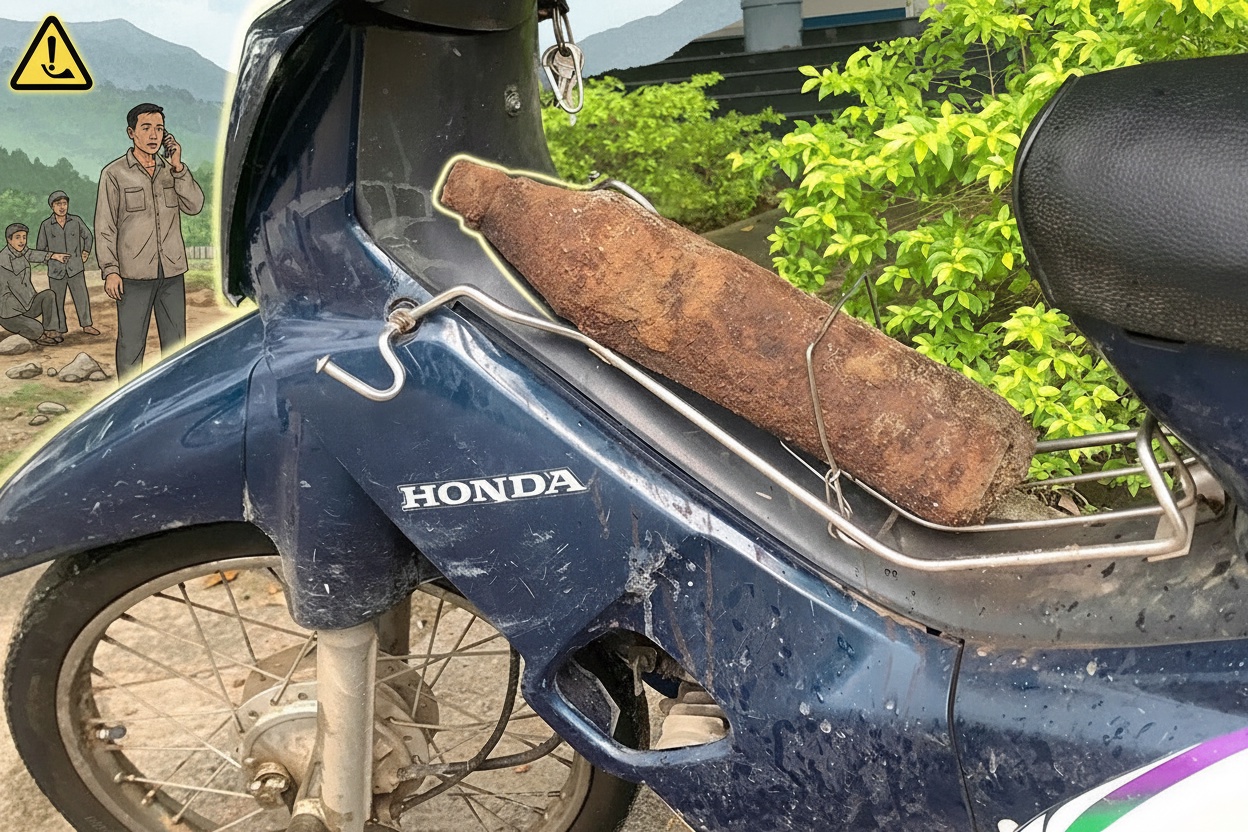 포탄으로 의심되는 물체를 경찰에 제출하다