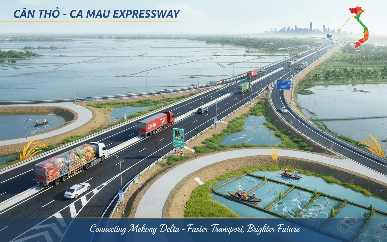 호치민시 - 까마우 고속도로 개통, 서부 물류에 새로운 활력