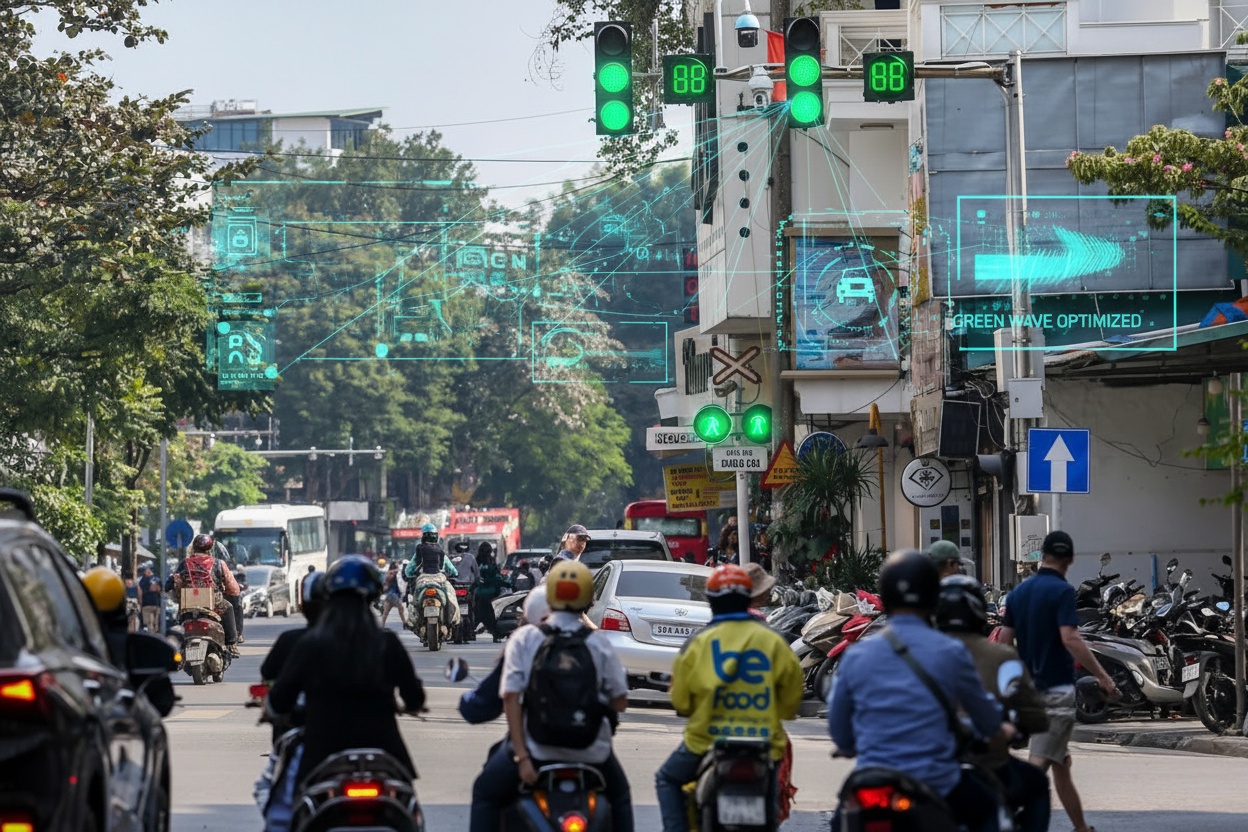 하노이, AI 카메라로 제어되는 신호등 설치한 6개 도로