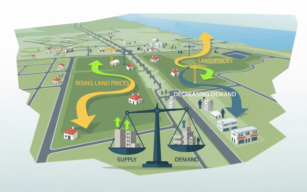 토지 가격, 수요 급감에도 여전히 높은 수준 유지