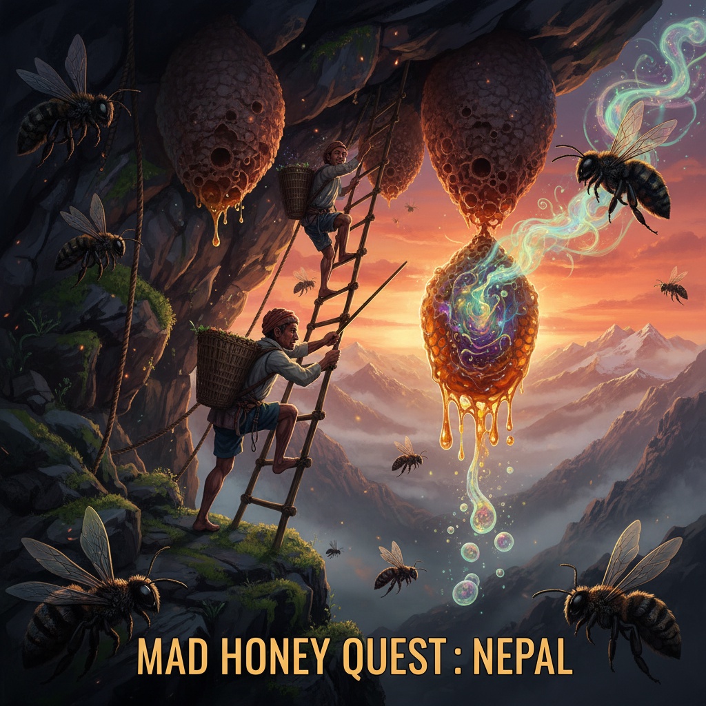 미친 꿀 사냥꾼을 따라 산벽을 오르다