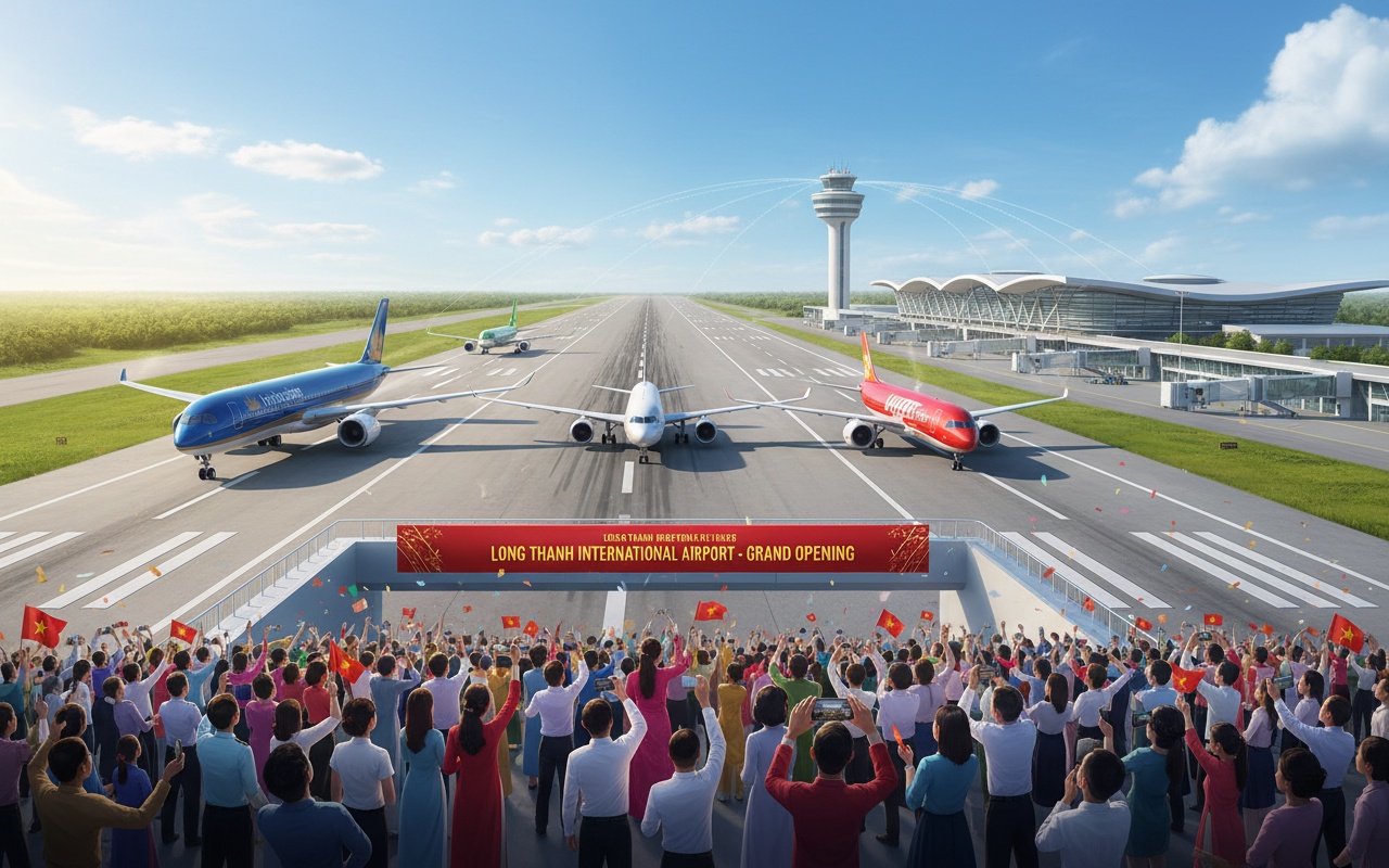 기장, 롱 탄 공항 첫 착륙 이야기