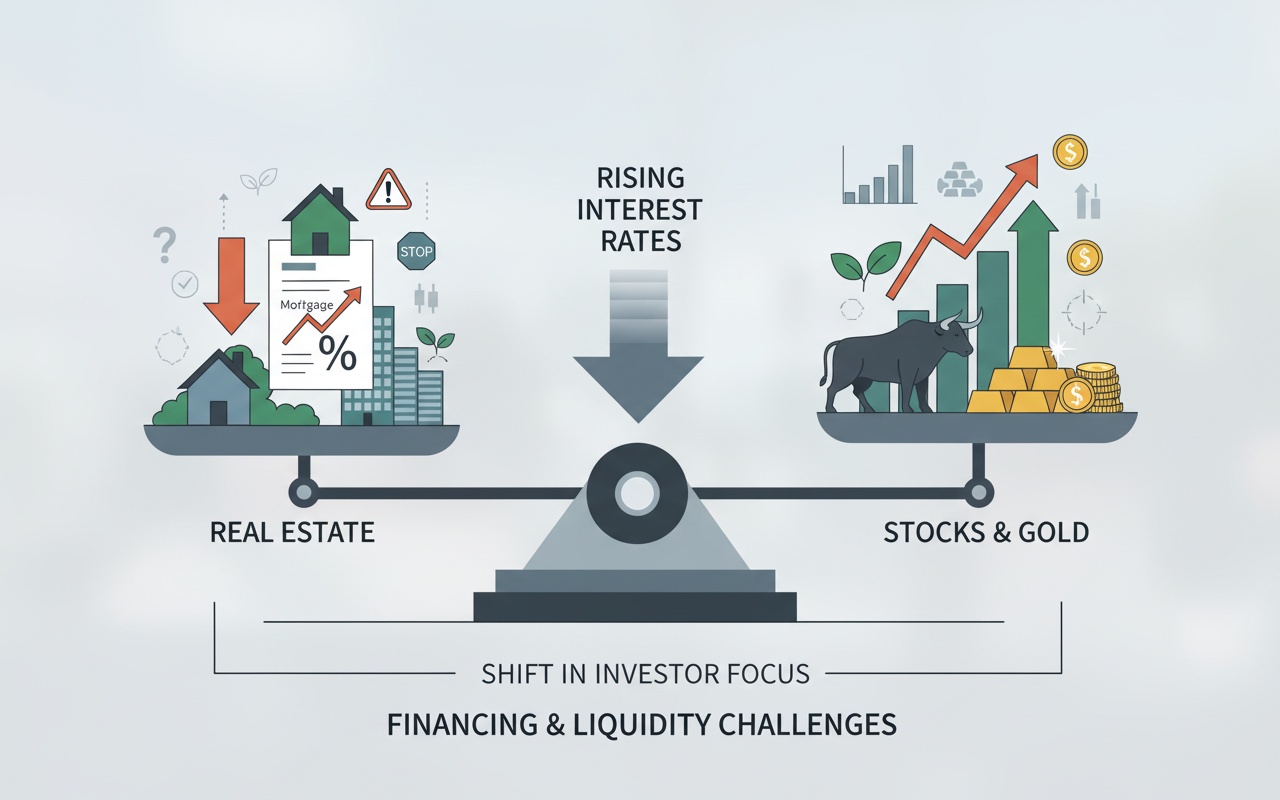 금리 인상, 부동산 주식 그룹에서의 양극화 초래
