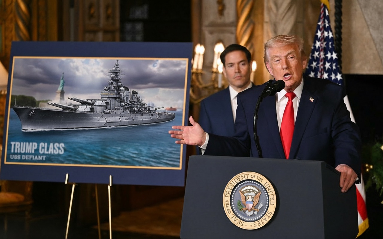 트럼프 대통령, 자신의 이름을 딴 전투함을 발표하다