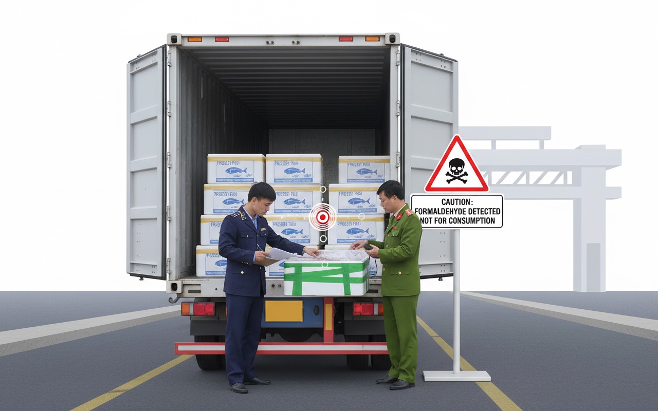 경찰, 포르말린에 절인 중국산 생선 10톤 실은 트럭 적발