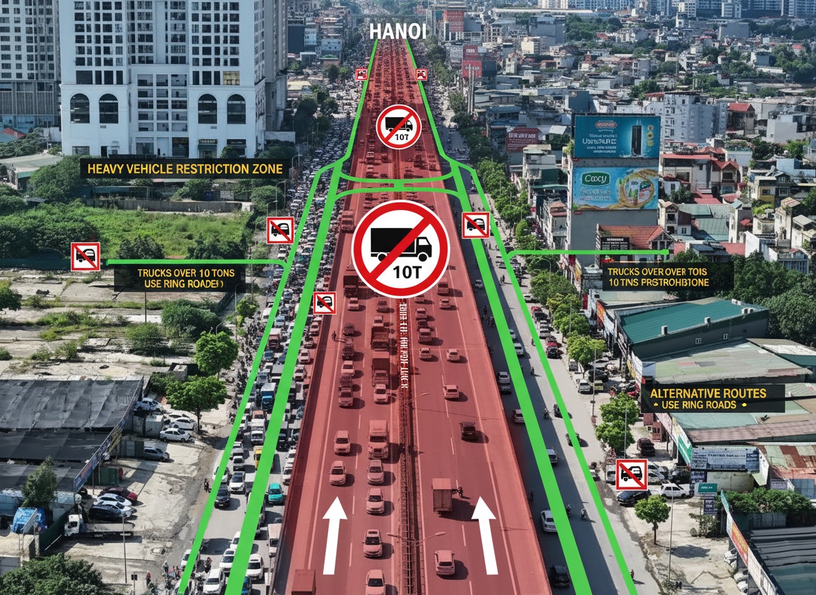 하노이, 고속도로 3호선의 일부 차량 통행 제한 시범 실시