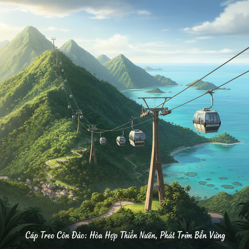 코옹 공항에서 꼰다오 중심부까지 케이블카 설치로 산림 보호