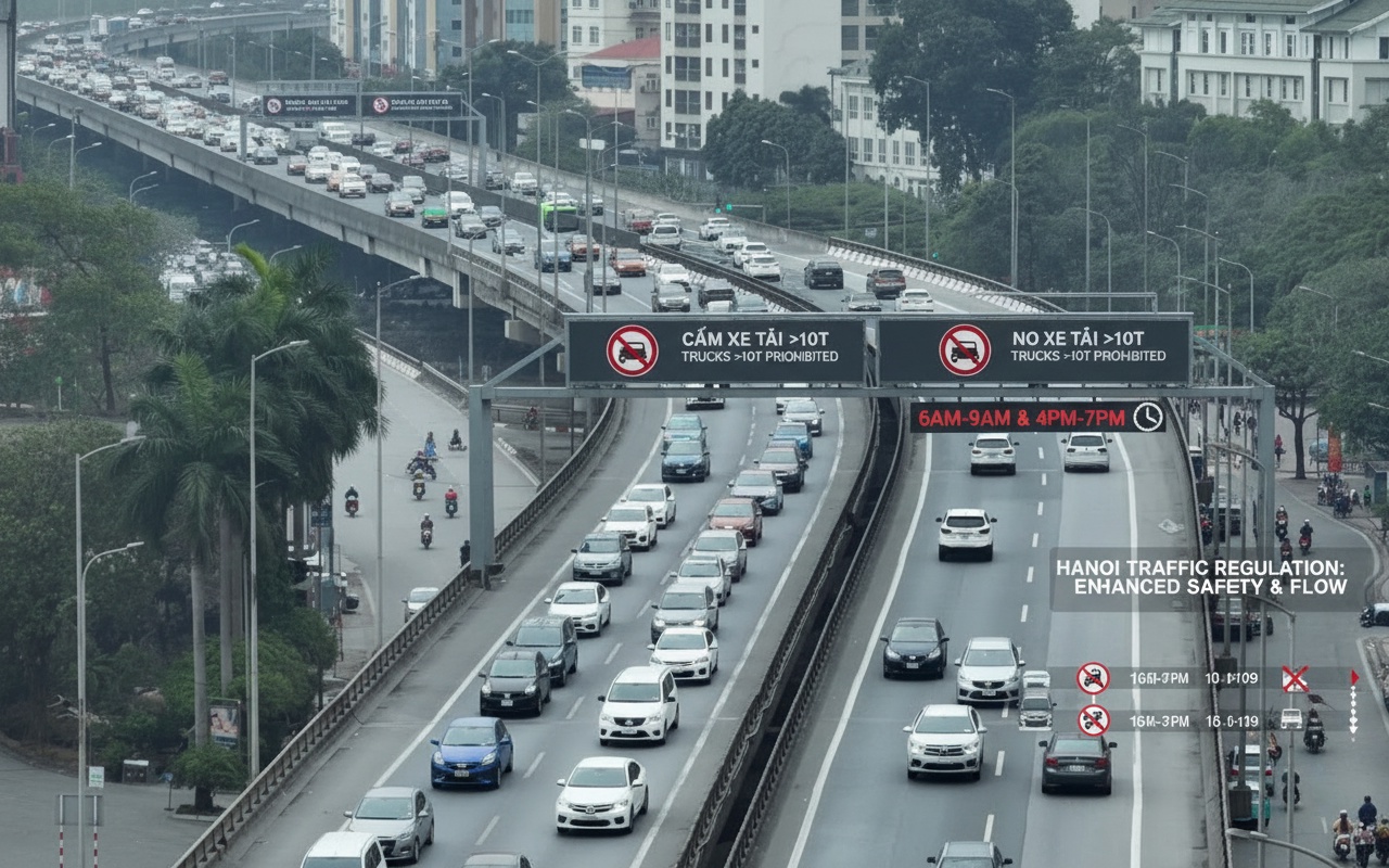 하노이, 특정 도로에서 화물차 및 컨테이너 제한 시범 시행