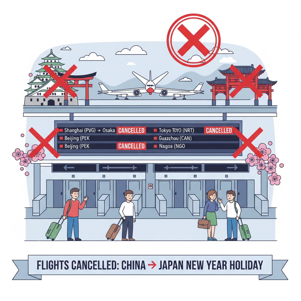 중국-일본 간 다수 항공편, 연말에 취소