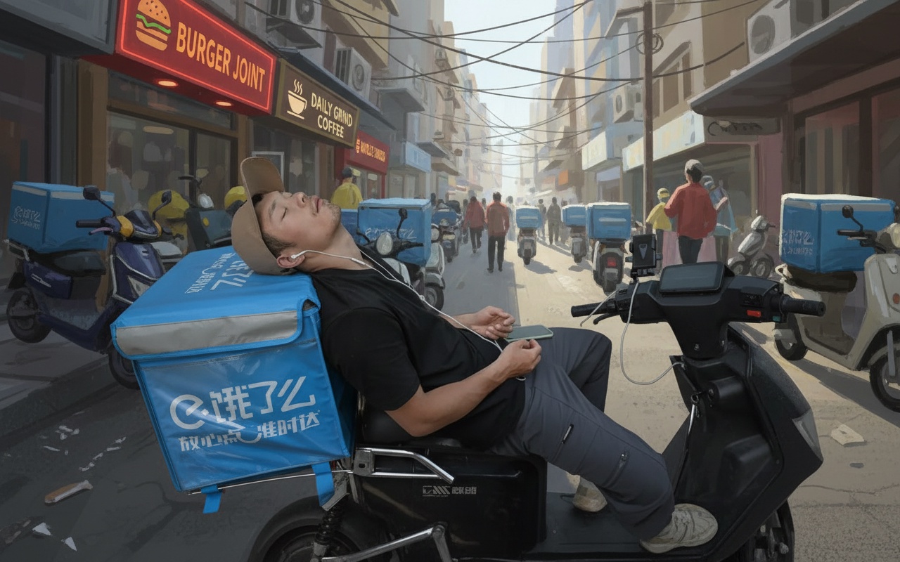 중국에서 하루 14시간 일하는 배달원들