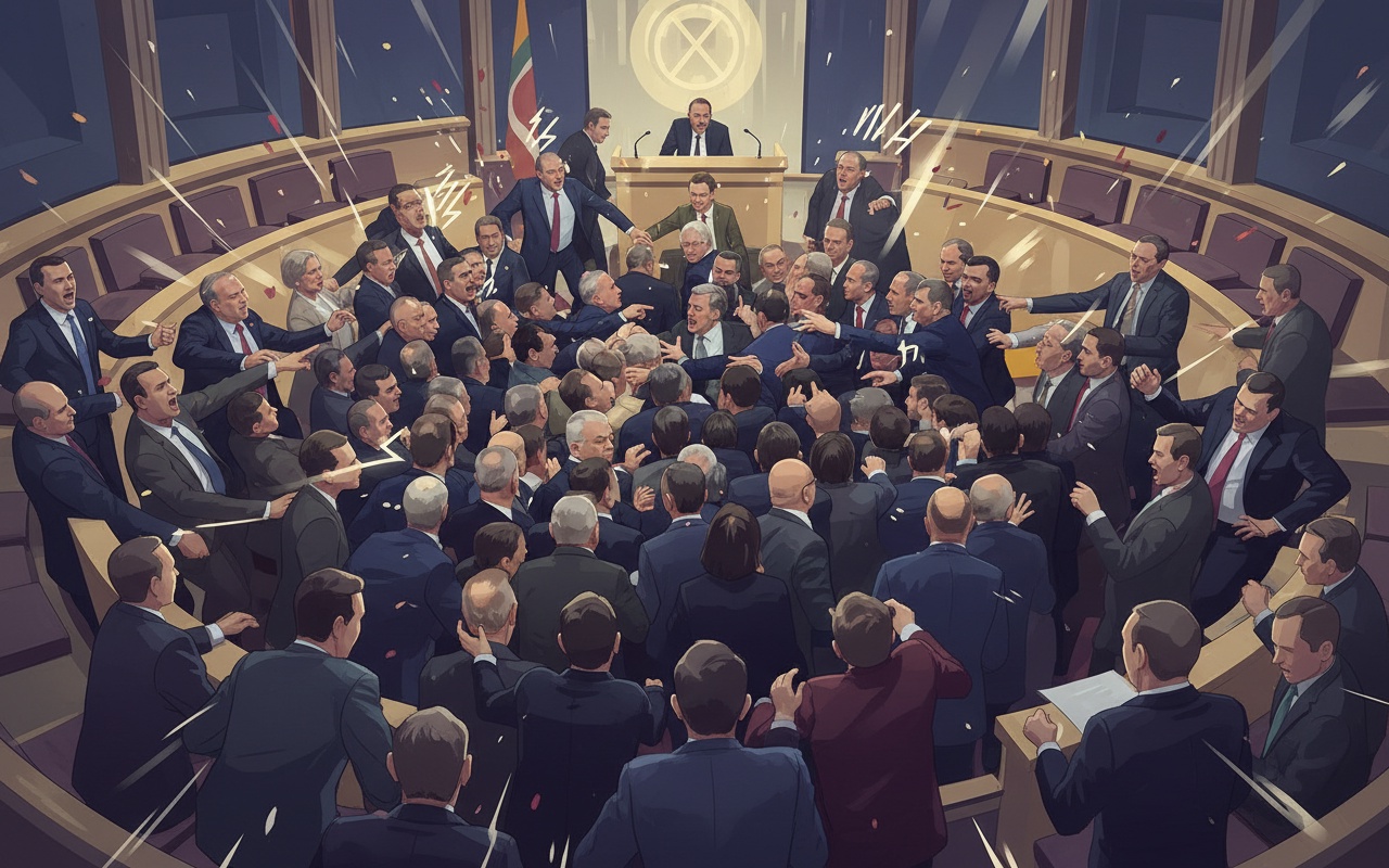 터키 의원, 국회 회의 중 난투극 벌여