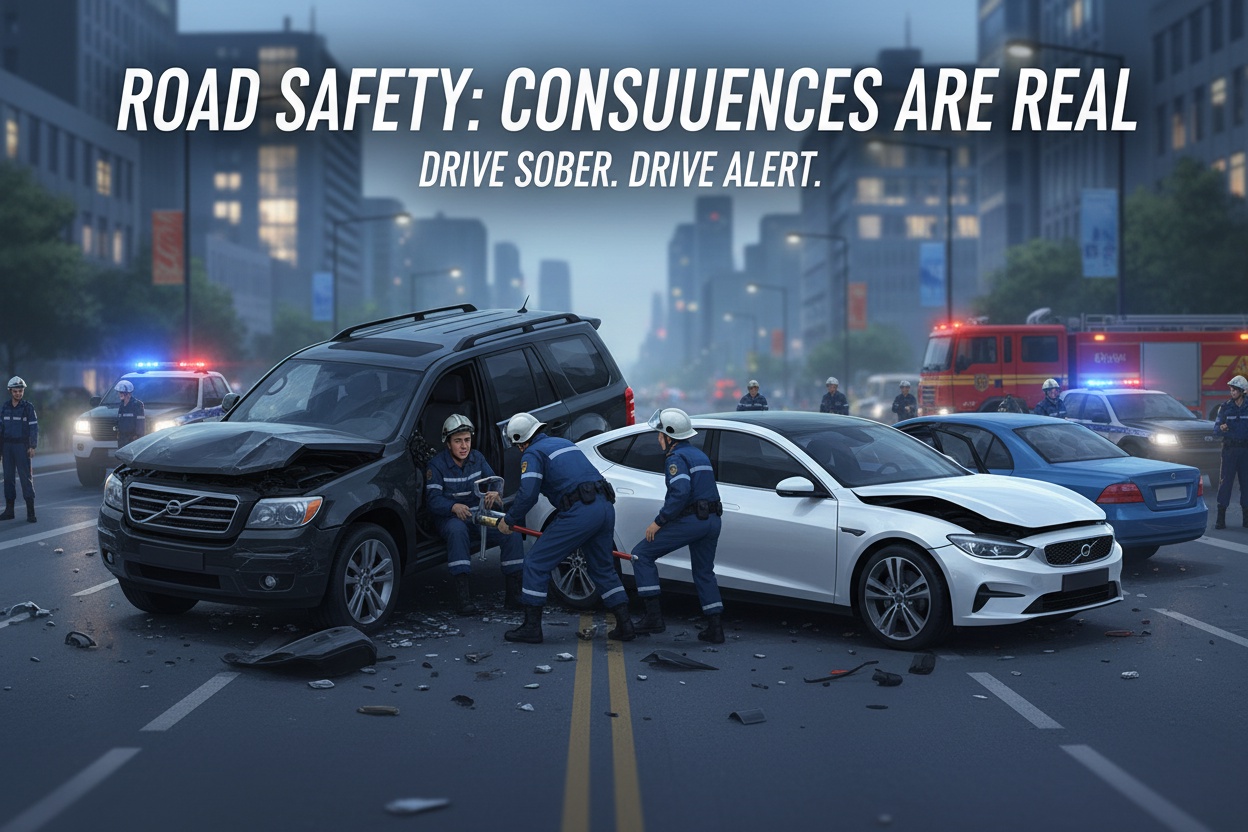 마약을 한 운전자가 하노이에서 연쇄 사고를 일으키다