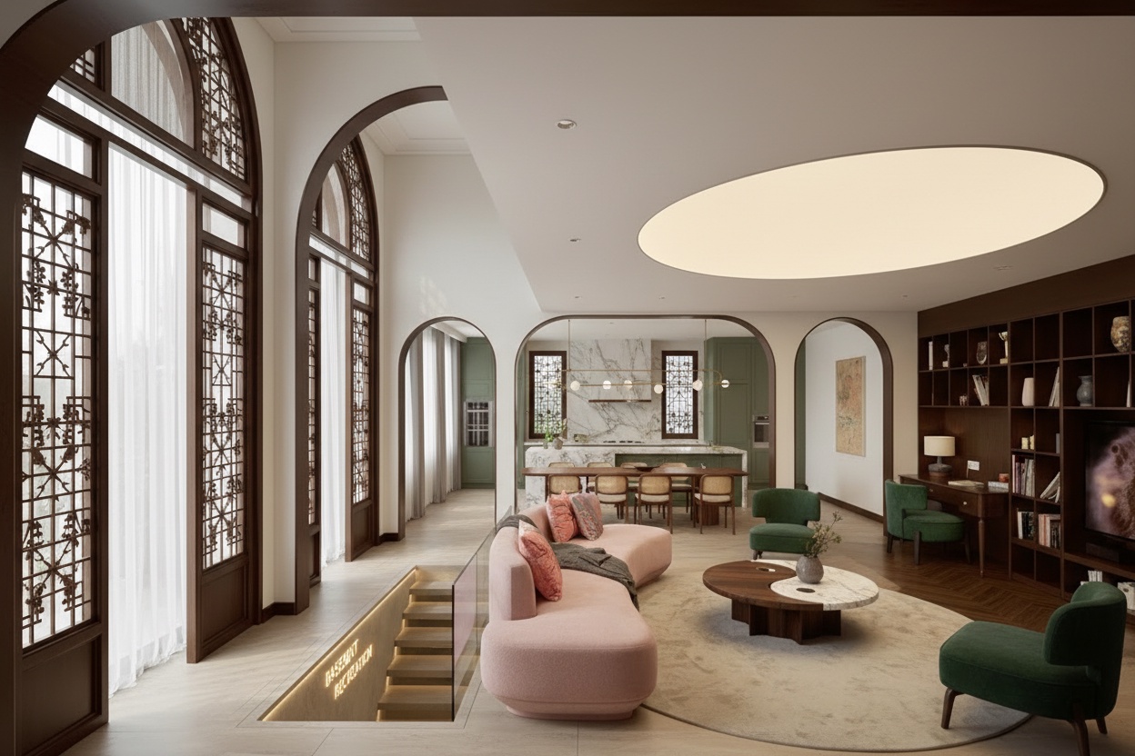 현대 인도차이나 스타일이 조화를 이루는 3층 빌라