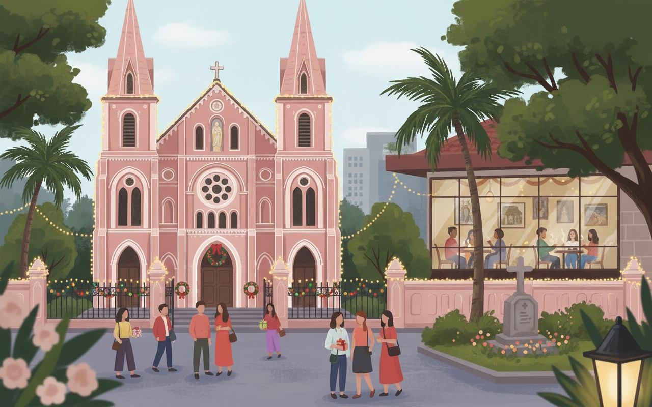 외국인이 즐기는 느긋한 크리스마스, 호치민 구교회에서