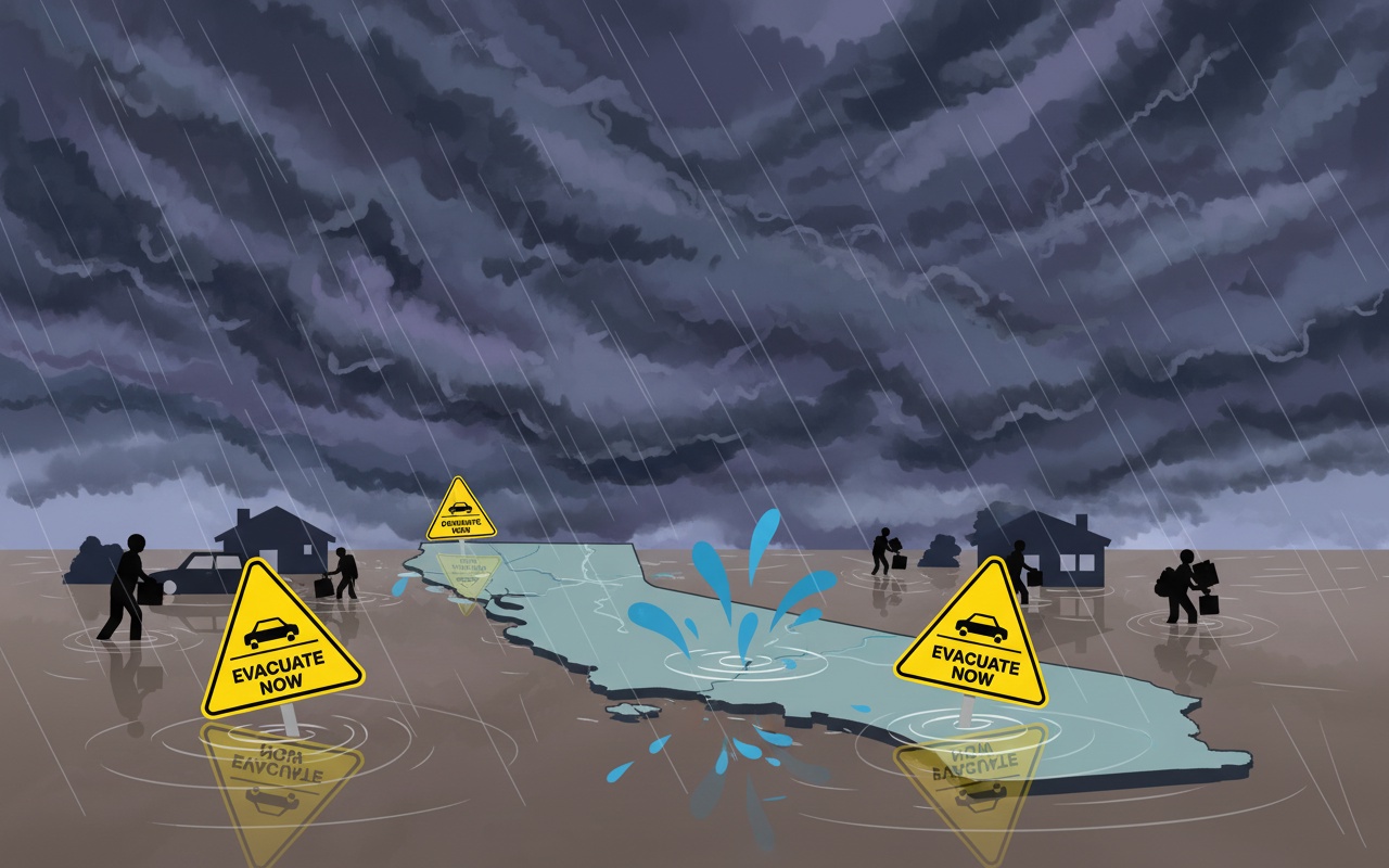 많은 오렌지 카운티 지역, 크리스마스 폭우로 강제 대피