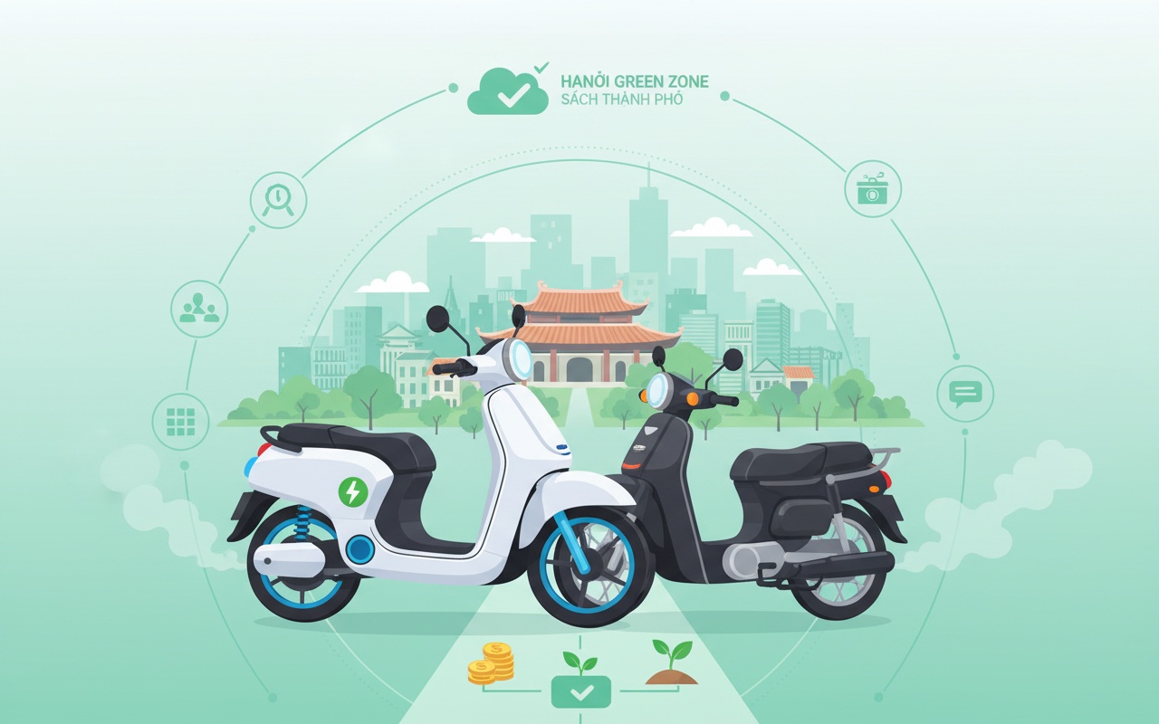 그랩, 하노이에서 전기 오토바이로 전환하는 운전사에게 1천만 동 지원 제안