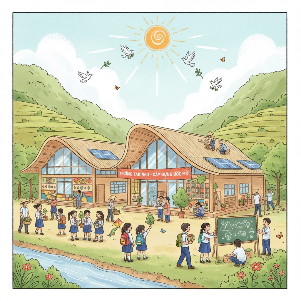 녹린산에서 산사태로 피해를 입은 학교, 새로 건립 예정