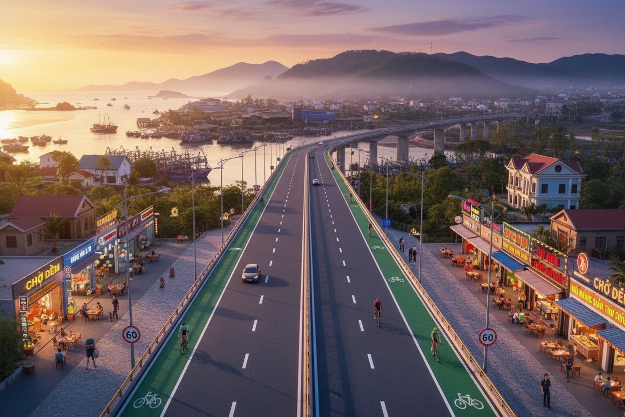 4,600억 동 규모의 해안 도로, 응에안에서 곧 완공 예정
