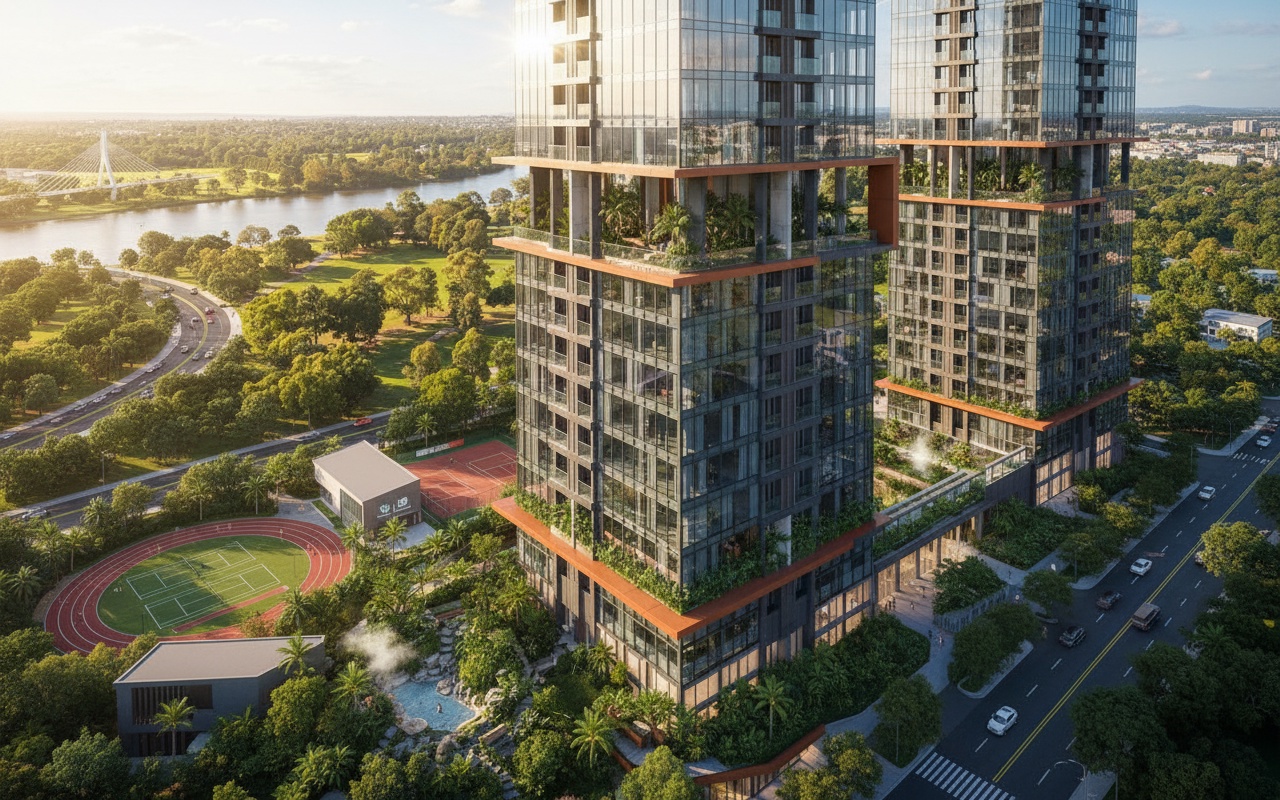 알루미 고급 아파트 단지의 홍강(홍강) 인근 이점