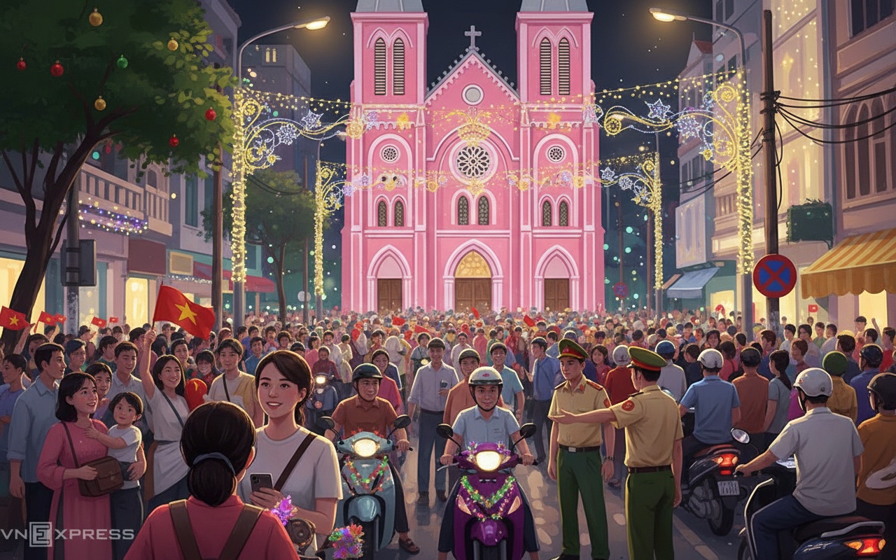 외국인, 크리스마스 이브에 거리를 가득 메운 베트남인들에 놀라다