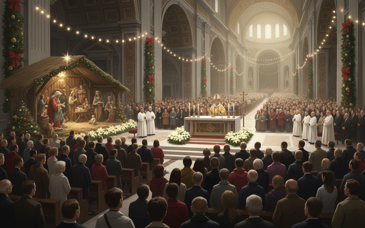 교황 레오 14세, 첫 번째 성탄 미사 주재