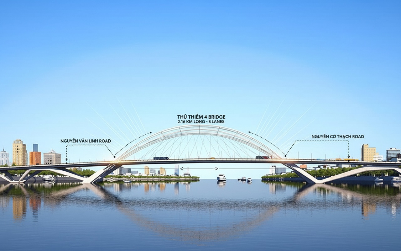 호치민시, Thủ Thiêm 4 교량 공공 예산으로 건설 계획