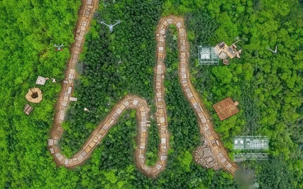 2,200년 동안 풀 한 포기 자라지 않은 도로의 새로운 구간 발견