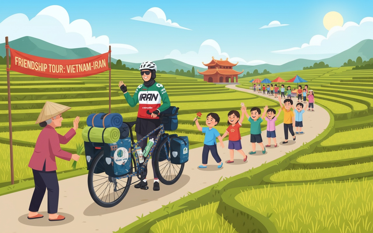 이란 소녀, 자전거로 아시아를 가로지르며 베트남에 도착