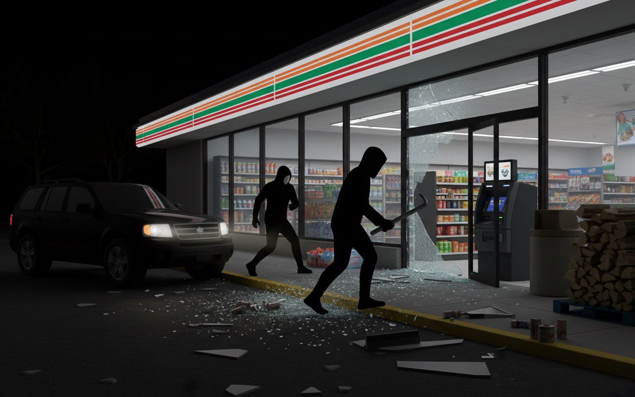 SUV로 ATM을 훔친 두 남성, 7-Eleven 편의점에 침입