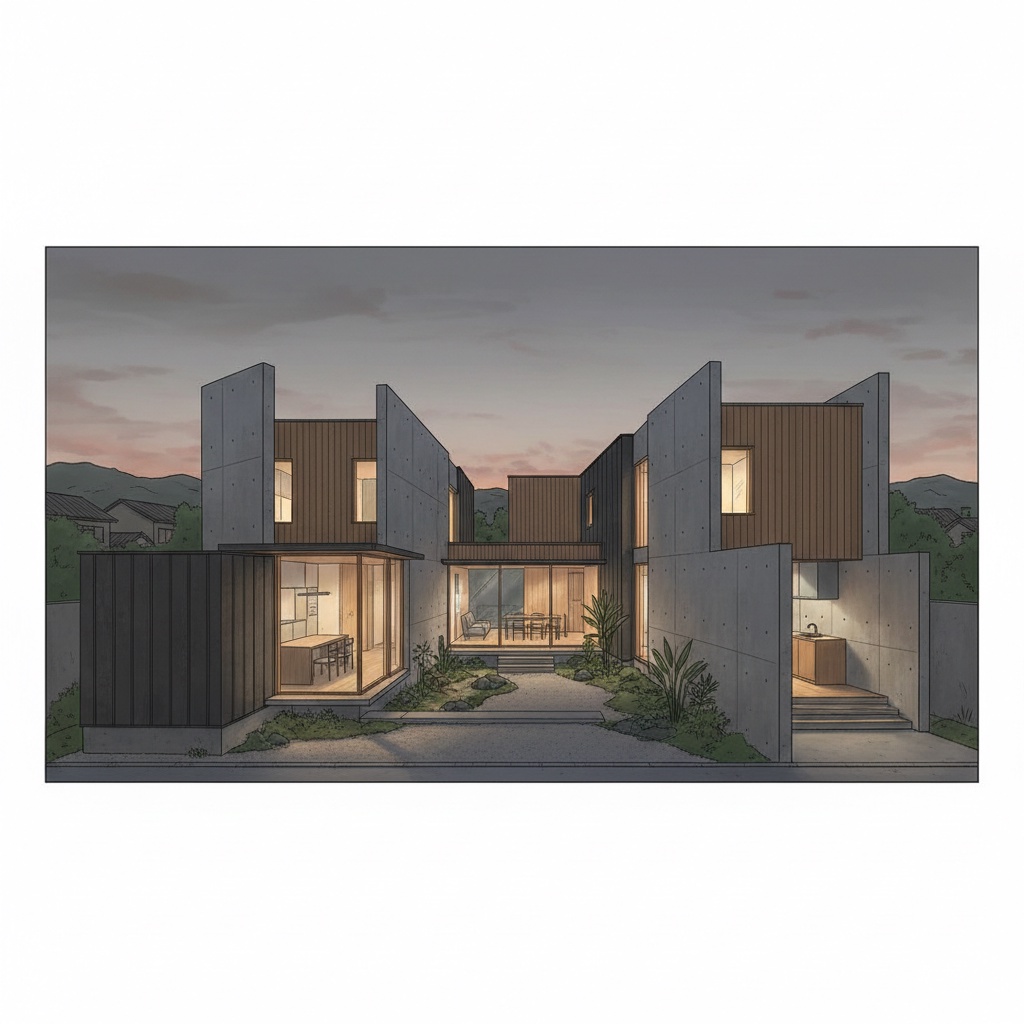 여러 층의 재료와 '기억'으로 구성된 99㎡의 집