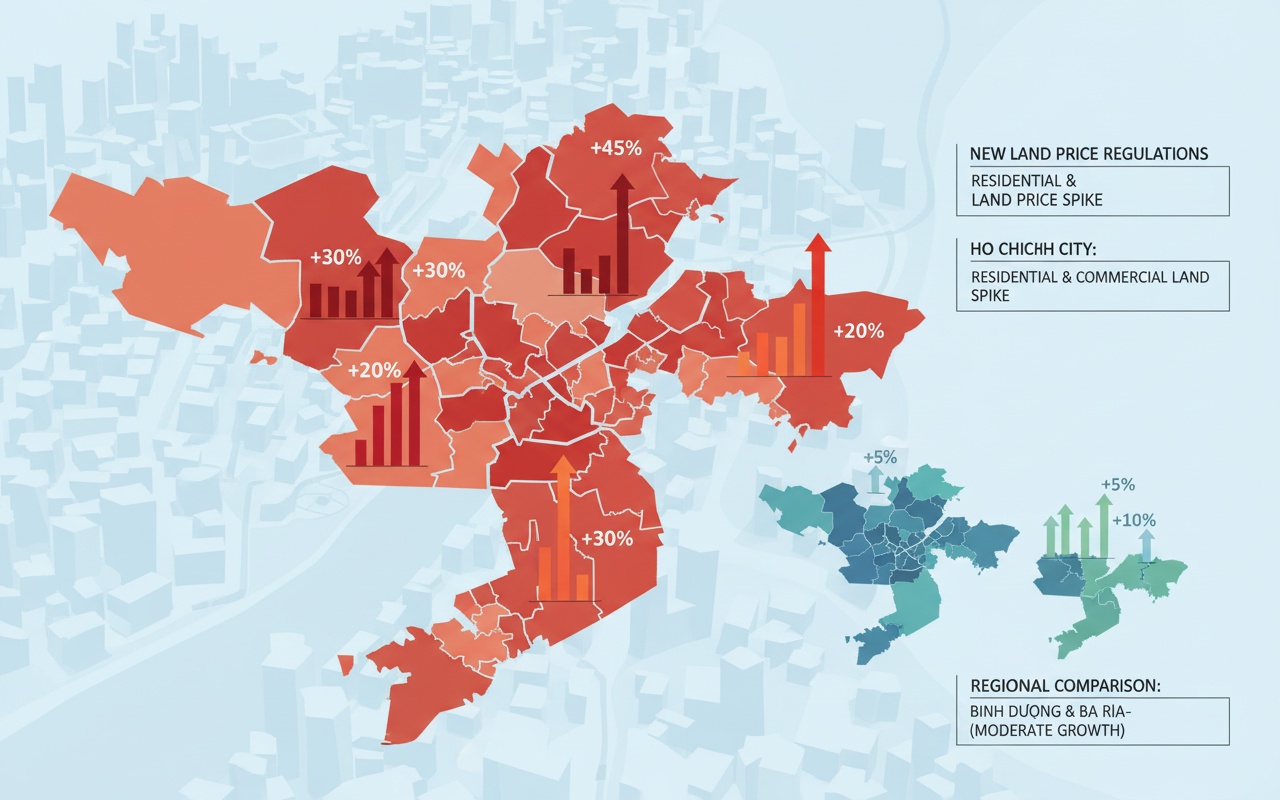 호치민시, 새 토지 가격표 확정… 최고 8배 상승