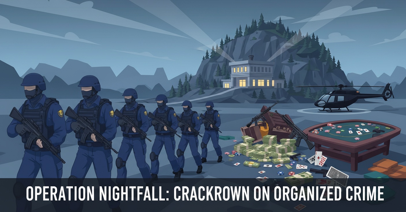 150명의 경찰, 총기 밀매 및 도박 조직 검거