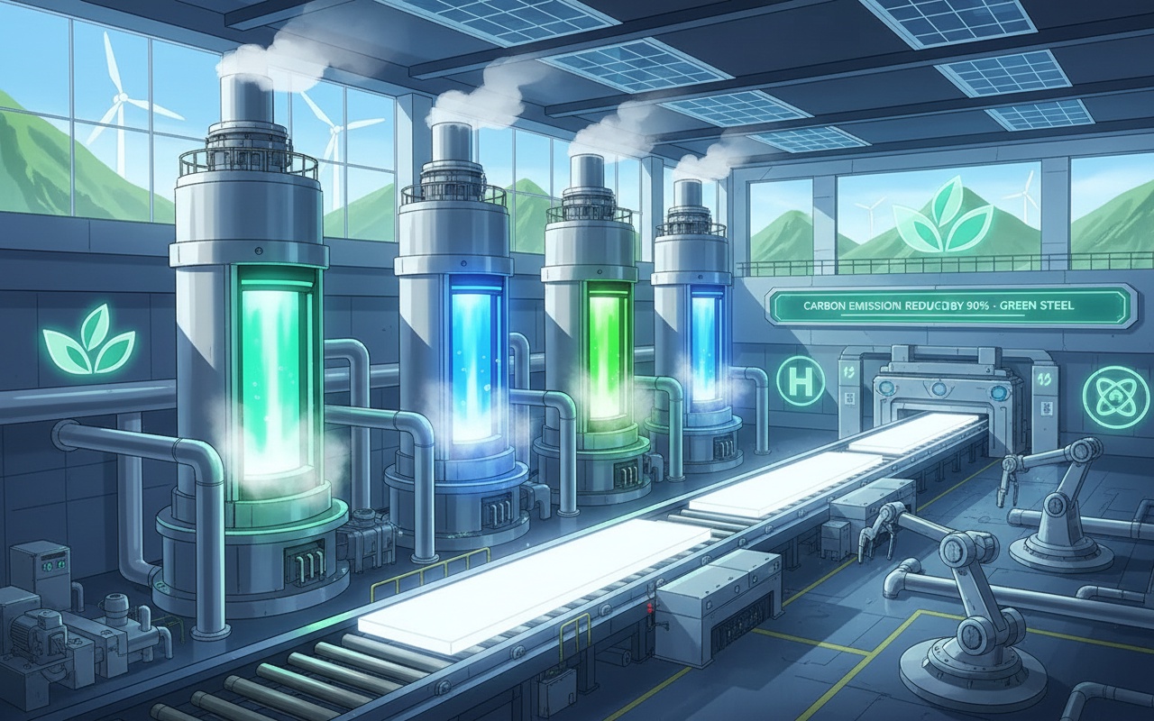 중국의 철강 공장, '거의 탄소를 배출하지 않는' 연간 백만 톤 생산