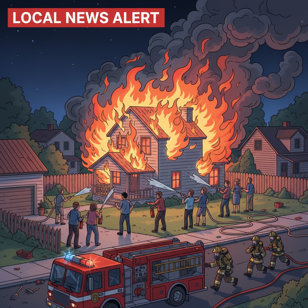 다크락에서 화재 속에서 살아남은 신생아