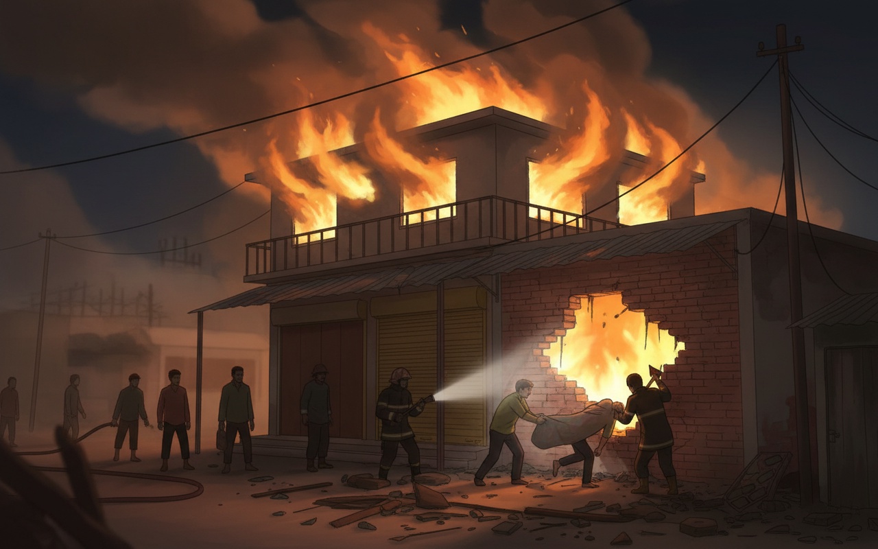 전기 수리 가게 화재, 가족 4명 사망